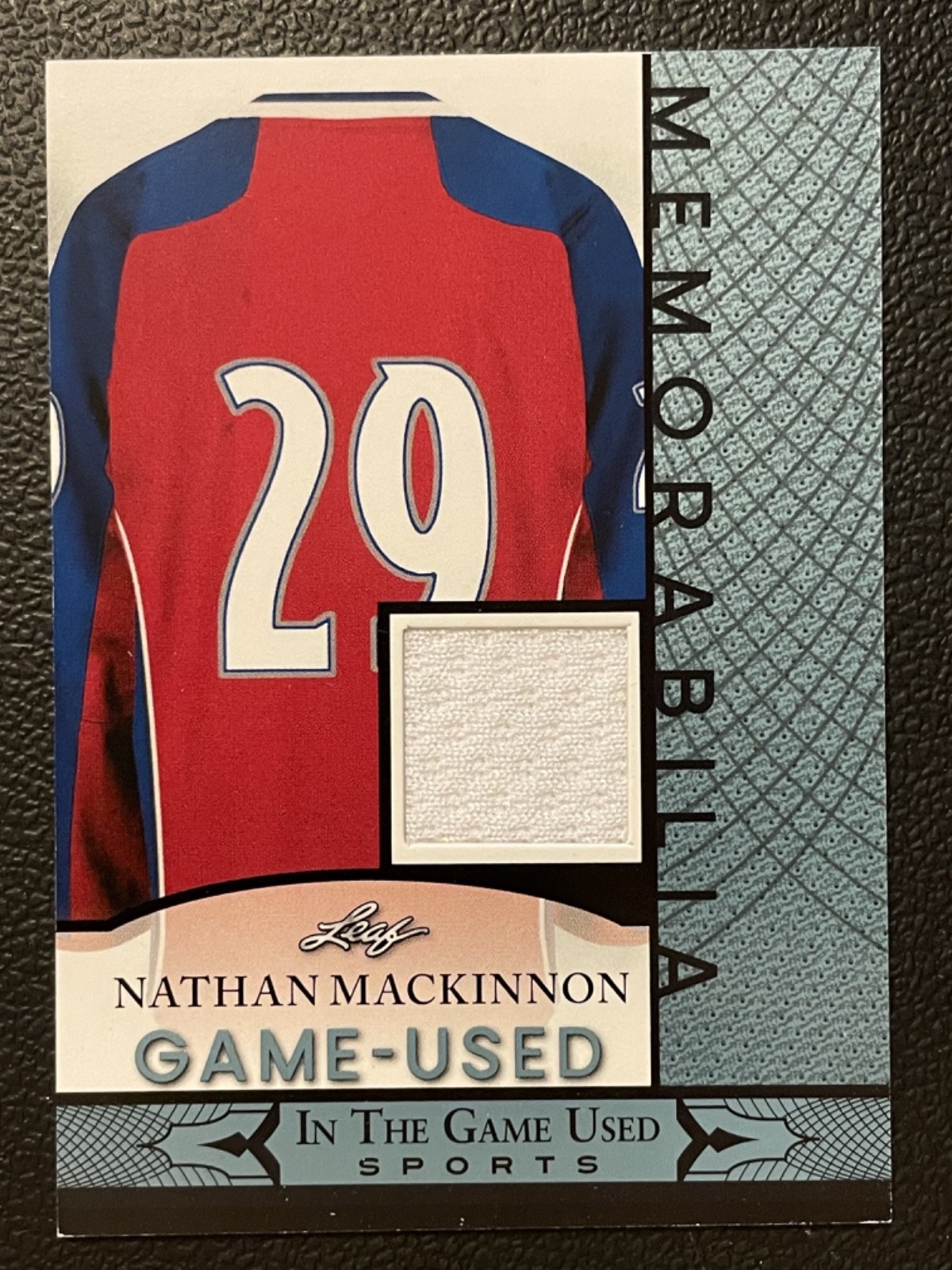 2024 Leaf In The Game Used Memorabilia Blue Nathan Mackinnon Jersey