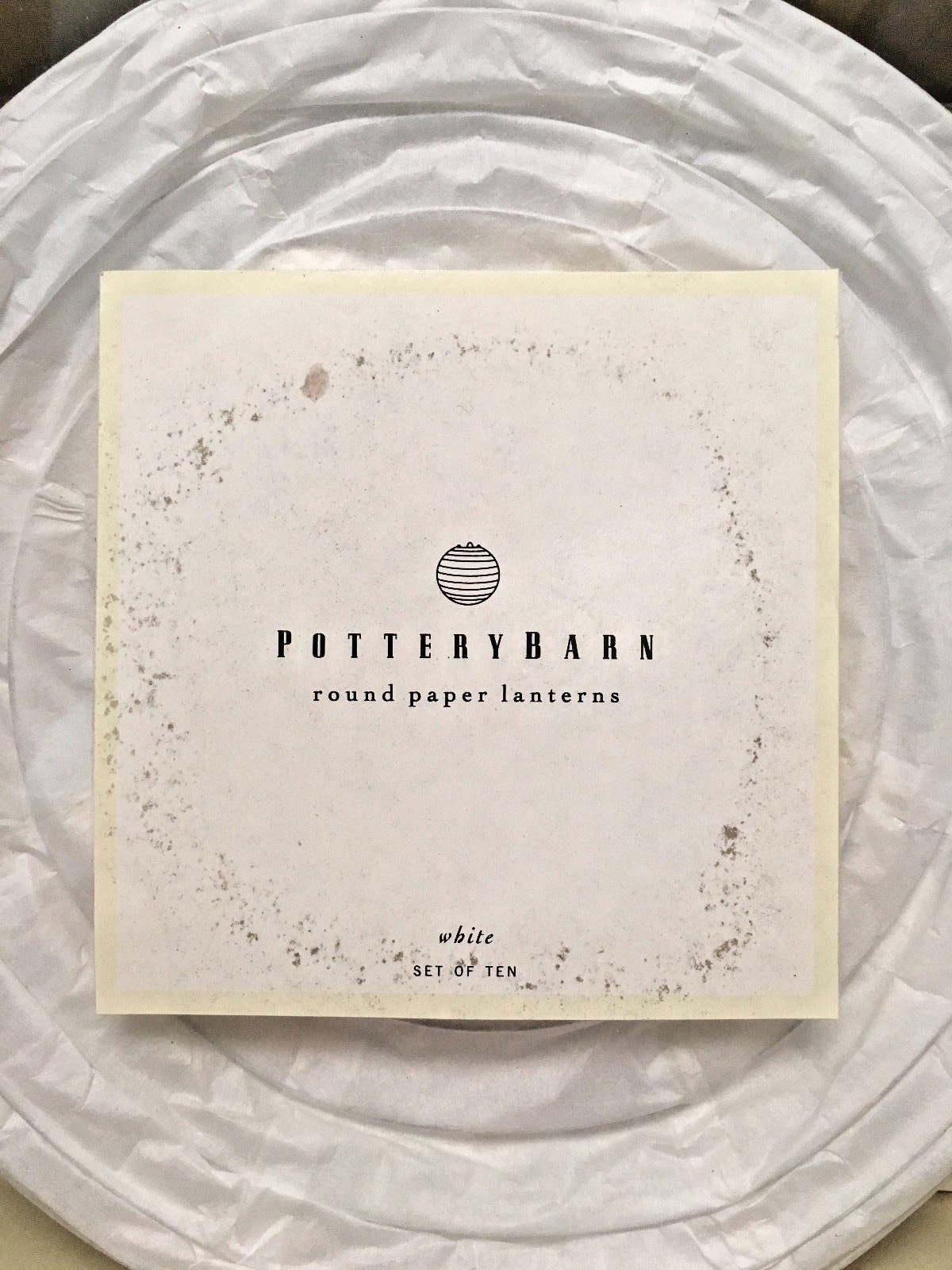 Pottery Barn Paper Lanterns White Round Set of 9 Outdoor Lighting