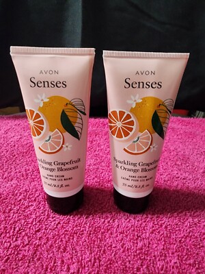 Avon Senses Sparkling Grapefruit & Orange Blossom 2.5oz Hand Cream New- Set Of 2