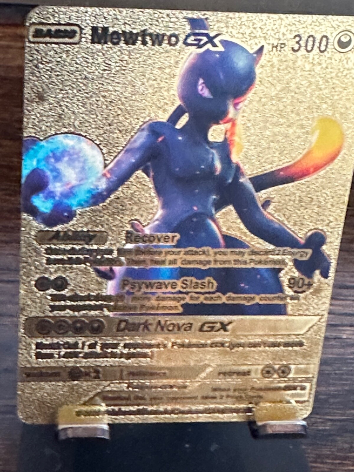 Mewtwo GX カード HP300 Pokemon Card Mewtwo GX Full Art 300HP Gold Foil Fan Art Mint