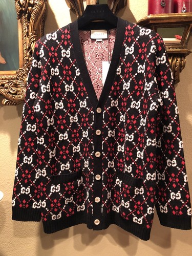【最安値】GUCCI GG Diamond Wool カーディガン XL 100% Authentic GUCCI GG Diamond Wool Cardigan $1750+Tax Size