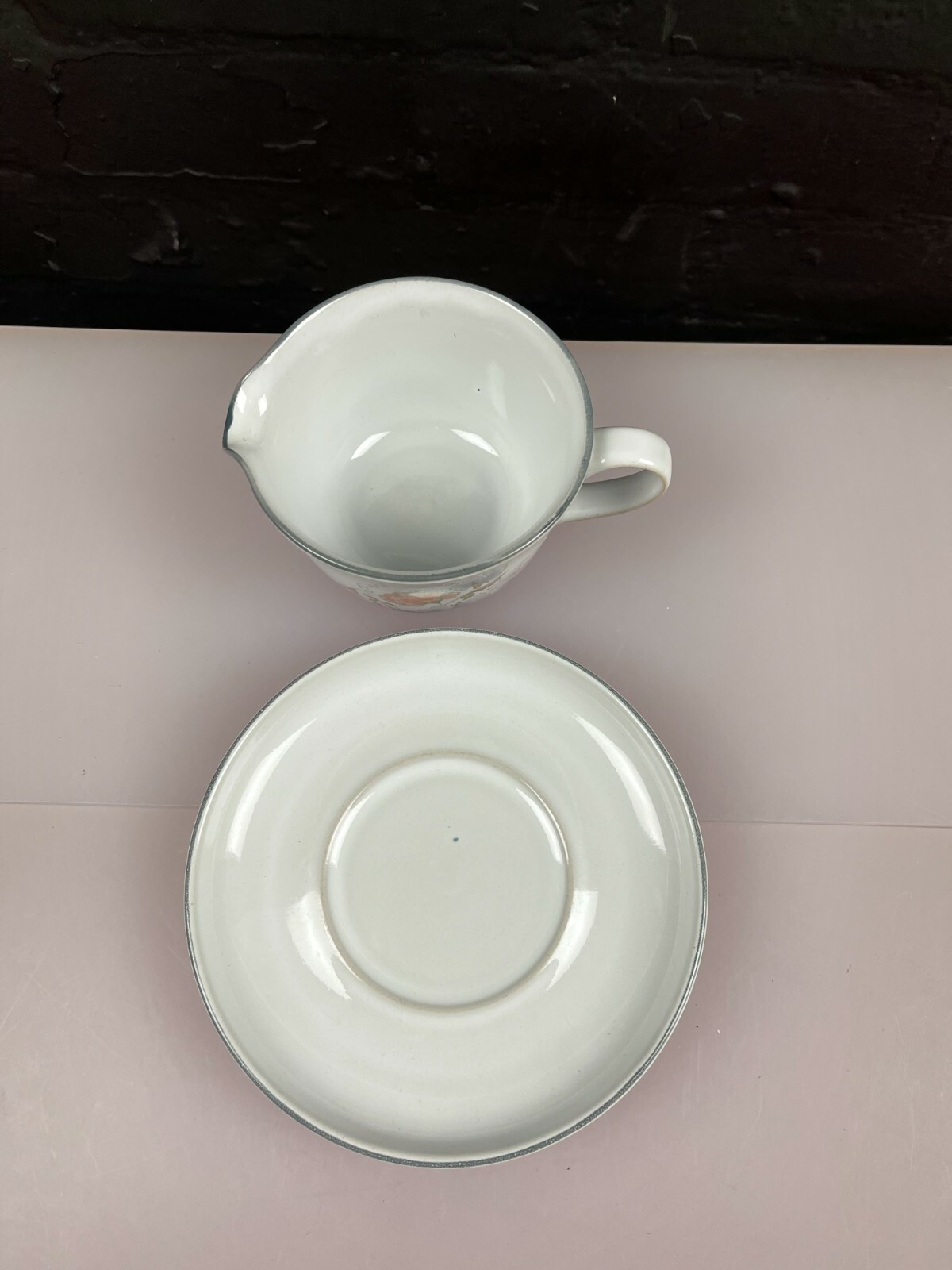 Denby Encore Gravy Boat / Sauce Jug and Stand / Saucer / Drip Plate