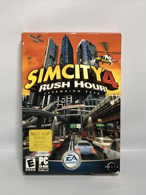 SimCity 4 Rush Hour Expansion Pack (EA Games, PC CD-ROM) New, Missing Barcode