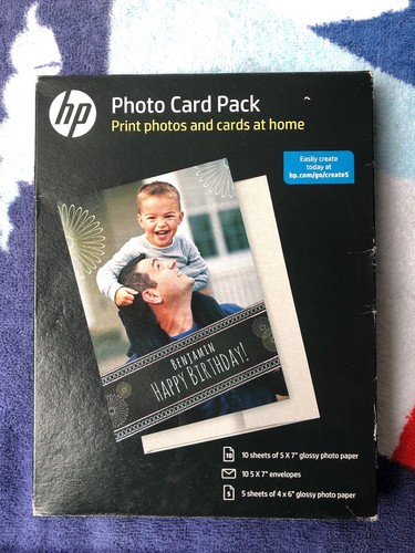LOT OF 4 GENUINE HP PHOTO CARD PACK 10-5x7