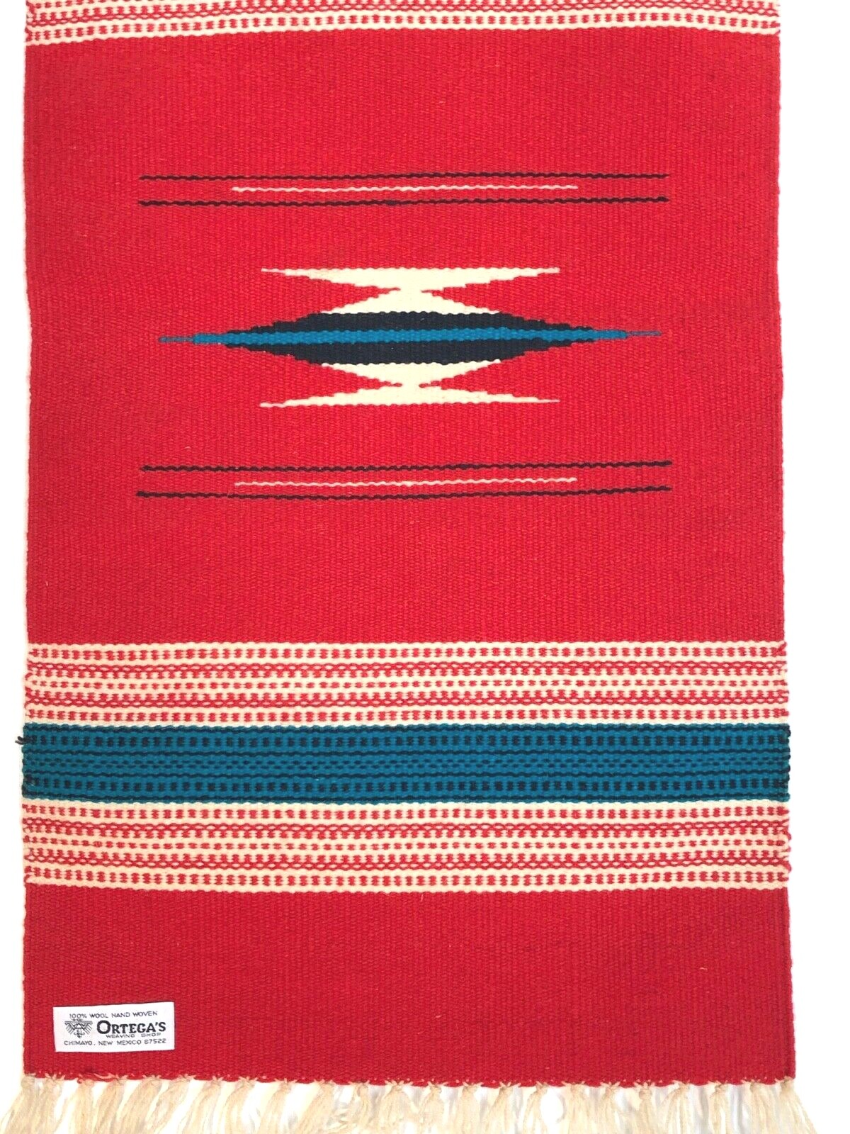 3 VTG Hand Woven Southwest ORTEGA'S WOOL MATS, Wall Hanging, Runner, Pillow Tops