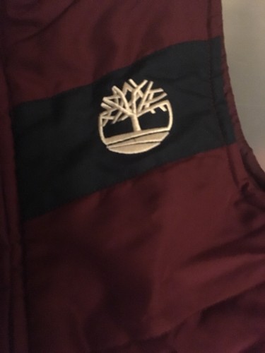 Timberland Lightweight Puffer Vest Burgundy/Navy Boys Sz 7