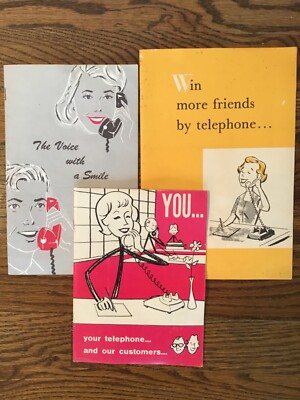 Vintage 60's Bell Telephone Voice With Smile Win Friends Booklets Etiquette AT&T