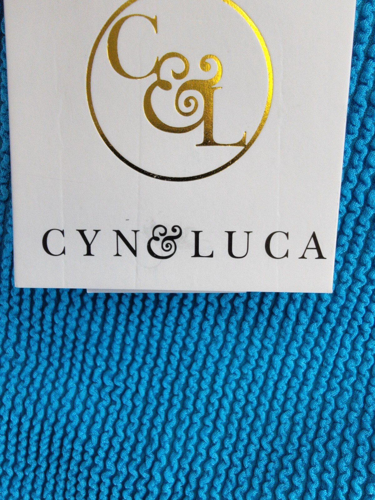 Cyn & Luca Pucker Ribbed Bikini Bottom Juniors L Peacock Elastic Waist Pull On - Picture 14 of 15