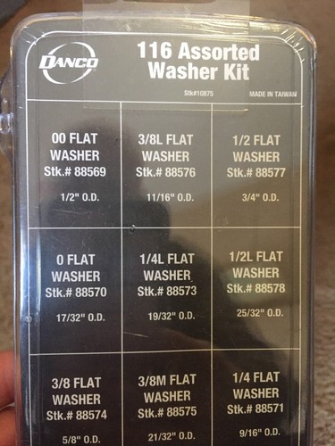 Danco 10875 Assorted Bibb, Flat, Beveled & Hose Washer Kit 116 pcs Free Shipping