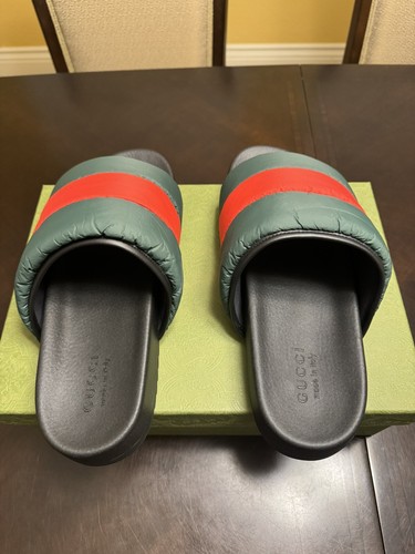 Pre-owned Gucci Logo Colors Padded Slide Sandals Size 38 / Us 8 In Multicolor