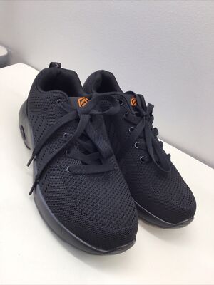 DYKHMILY 8.5 M Work SHOES STEEL  Toe Black Breathable Lace Up Sneaker Style NEW
