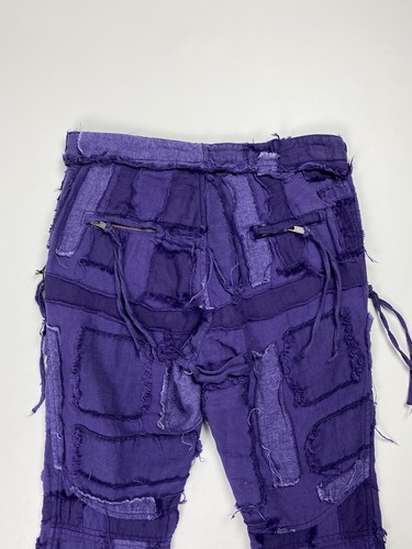 Pre-owned Haider Ackermann Ladies Patchwork Cropped Pants Trousers Size 38 / M In Purple