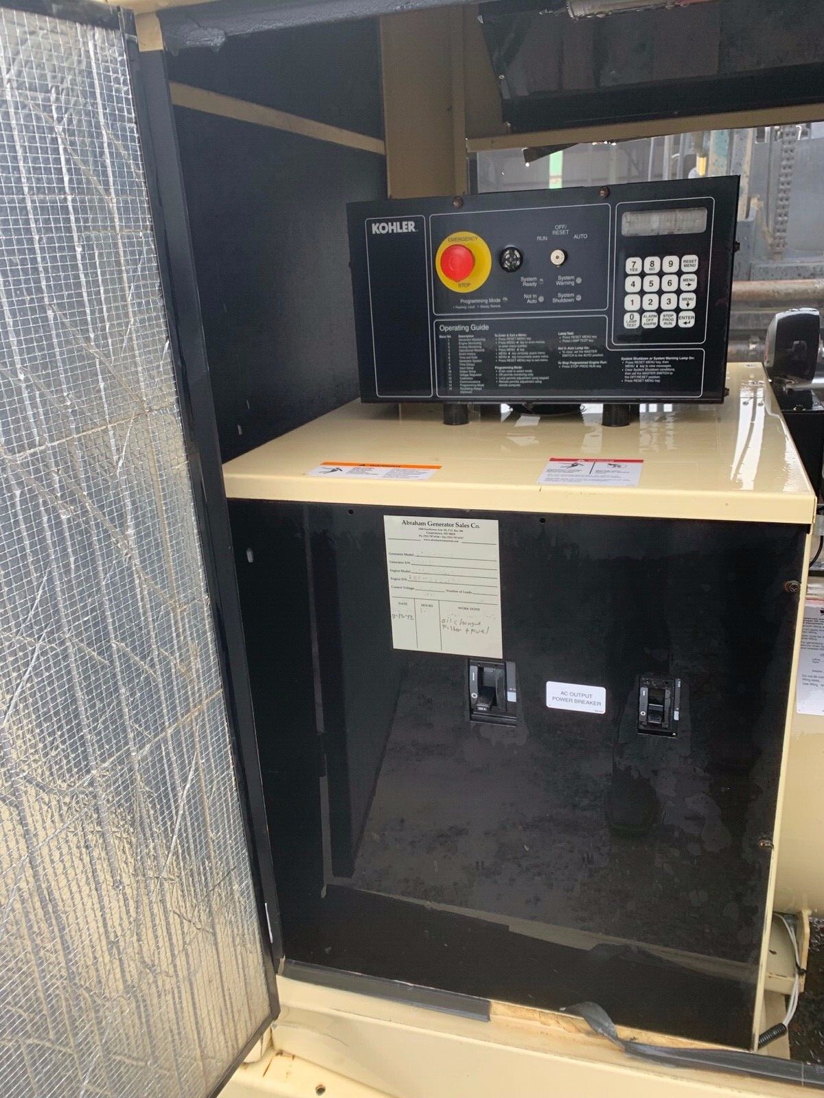 58KW KHOLER DIESEL GENERATOR