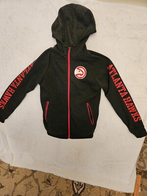 Atlanta Hawks 100% Polyester Gray Hoodie Logo Front And Back Small