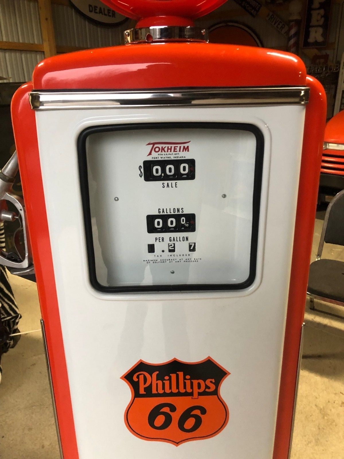 TOKHEIM 39 SHORT PHILLIPS 66 GASOLINE GAS STATION SIGN OIL PUMP