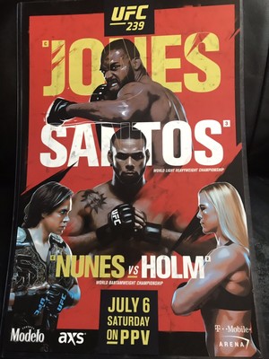 UFC 239 Jones vs Santos Nunes vs Holm Official Fight Promotional Poster 18x24