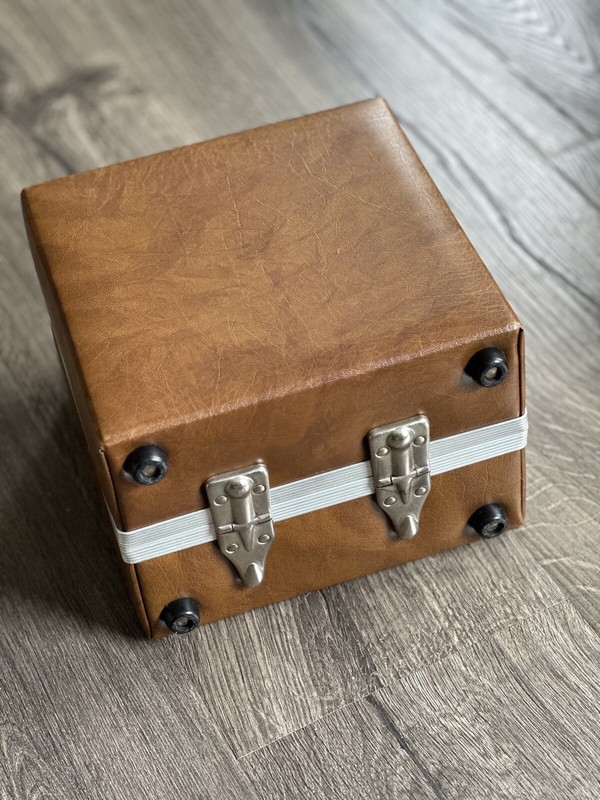 45 RPM RECORD STORAGE CARRY Case Double Sided Brown Vinyl