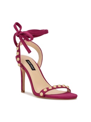 

NINE WEST Женские темно-розовые босоножки на каблуке-шпильке с запахом AIstelle, размер 8,5 м, Розовый, WNISTELLE2