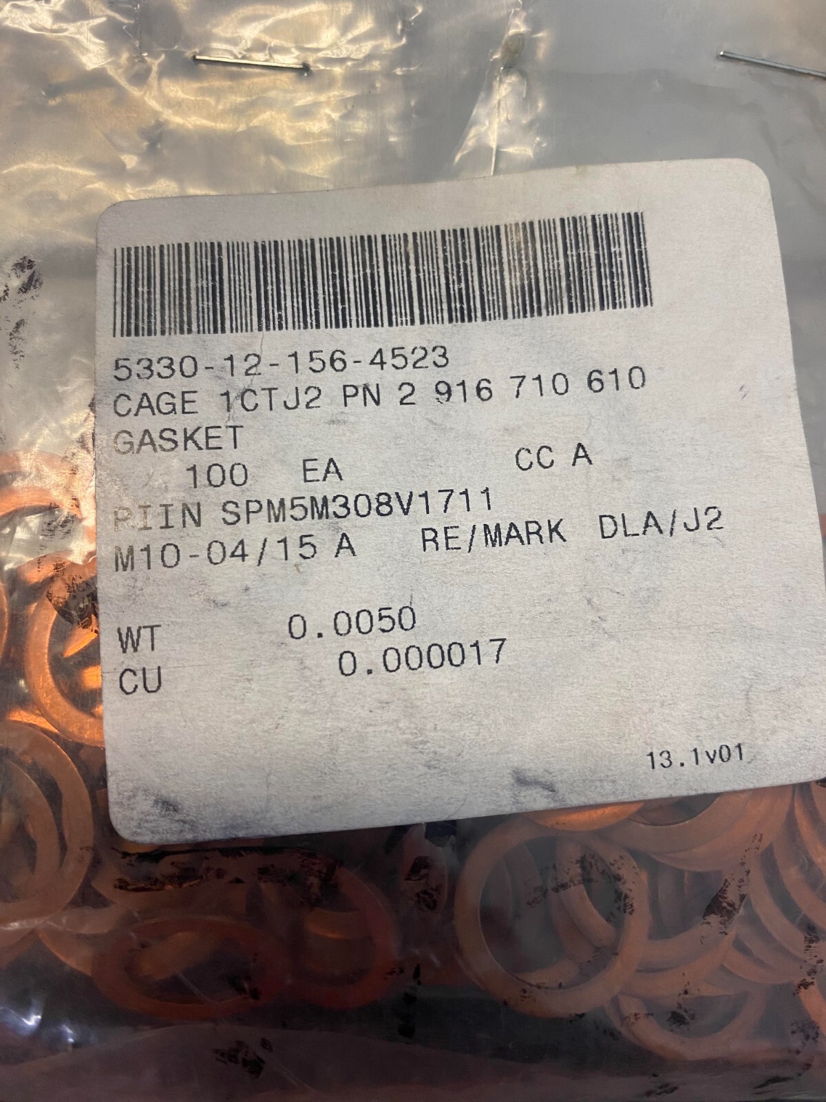 5 TON M-939 Copper Oil Drain Plug Gasket Seal Flat Washer M14mm 10-PACK