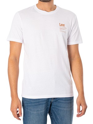 

Мужская футболка с маленьким логотипом Lee, белая, Белый, LL03FQLJ