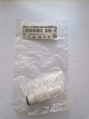 Cole-palmer Instruments 06360-80 Hose BARB Valved, M, 1/4"