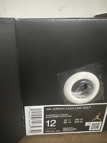 Pre-owned Jordan Xxxiv Low Golf White Metallic Silver Dd9184-100 Men 12 Grove Xxiii Rare