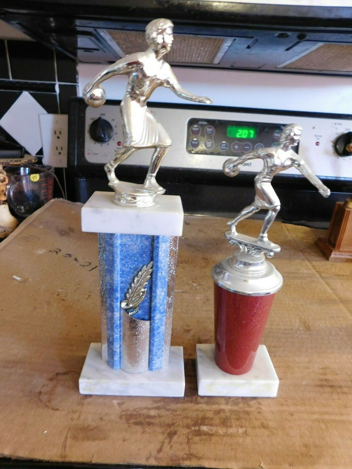 PAIR OF MID-CENTURY BOWLING TROPHIES  GROUP #7