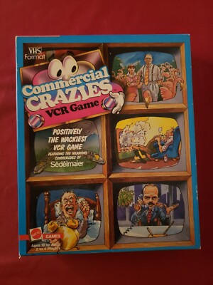 Commercial Crazies VCR Game Mattel 1986 Sedelmaier  - Unpunched Sealed VHS tape