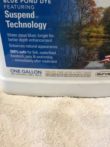 1 Gallon Aquavet Blue Pond Dye With Suspend Technology Durvet Inc