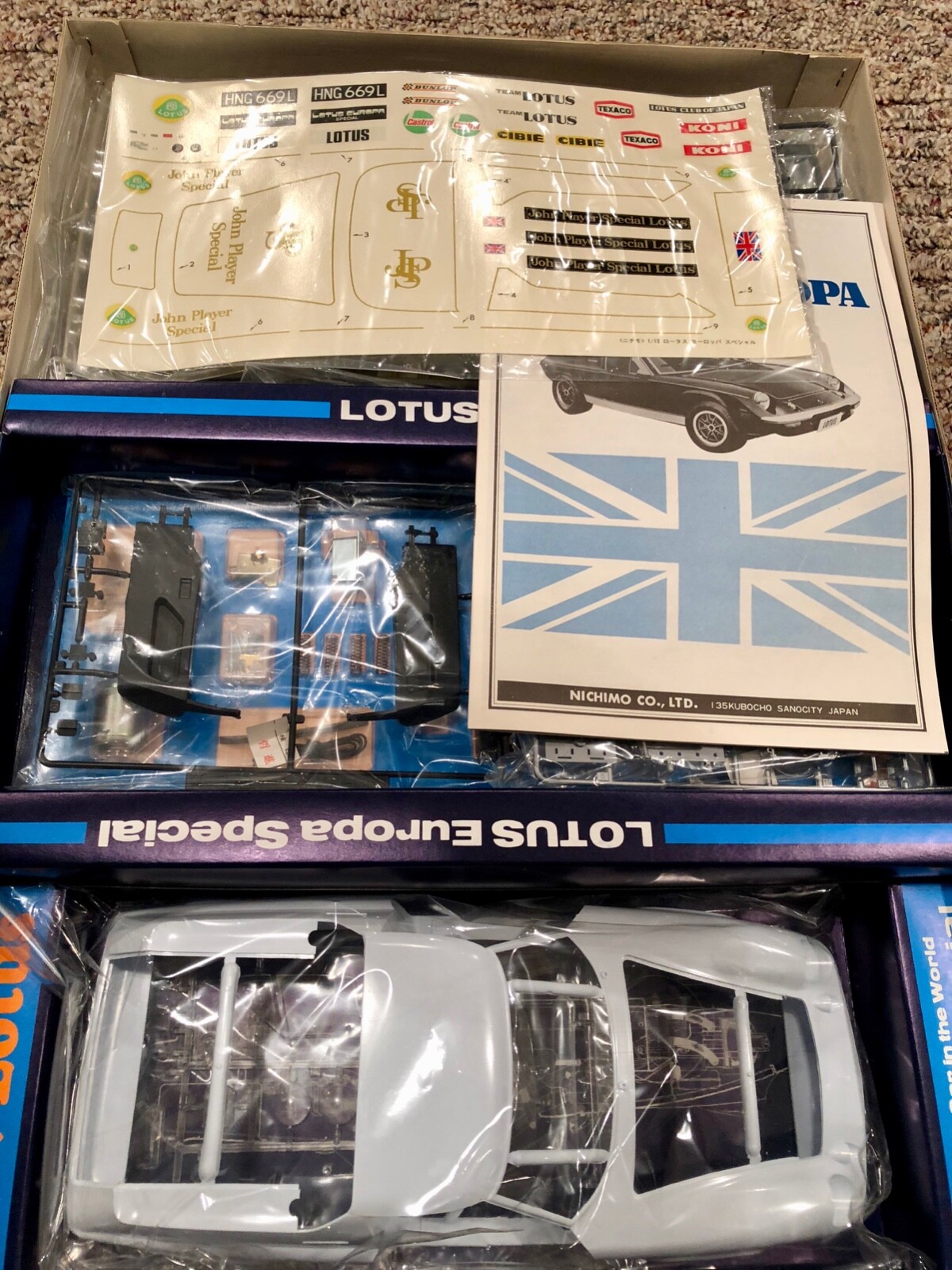 Nichimo Lotus Europa Special 1/12 scale model kit, used