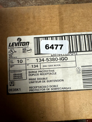 Leviton 134-5380-IGO Duplex Receptacle, 20A, 125V/ Pack of 10