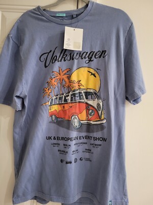 VW L T Shirt Men Large Next UK Euro Van Official Event Show blue Red NWT Tag Tee