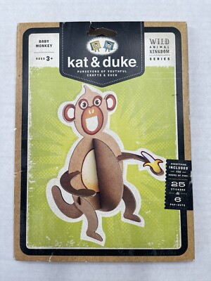 Kat & Duke Baby Monkey Wild Animal Kingdom Series Stickers 3D Pop Outs