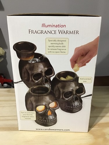 Candle Warmers Illumination Electric Flameless Wax Oil Gothic Skull Halloween