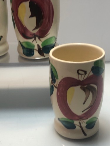 Puritan Slip Ware Pottery ** Apple Pattern **   Set of 4 Tumblers   -  12oz.