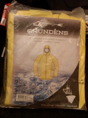 Grundens Weather Watch Hooded Rain Jacket Fishing Hi-Vis Yellow  10029 4xl