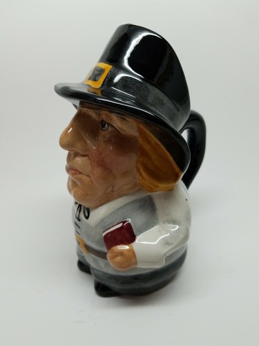 Vintage Staffordshire Toby Character Jug Puritan 6 inches Tall