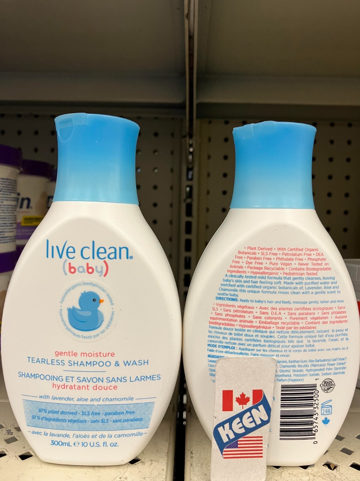 レイラス　Rayless Shampoo & Treatment 300ml Live Clean Baby Gentle Moisture Tearless Shampoo & Wash, 300