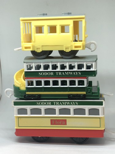 Trackmaster Thomas & Friends Flora Tram Trolley And Caboose