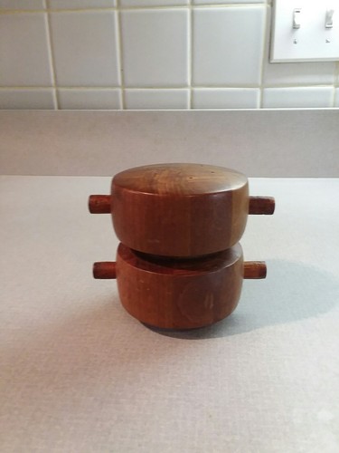 Vintage Mid Century Dansk Teak Salt Shaker Pepper Mill Combo