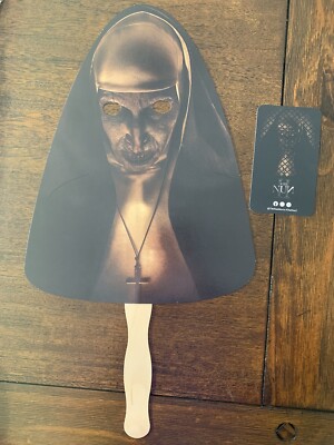 The Nun 2 Movie Promo Items - Mask on a stick & Prayer Card