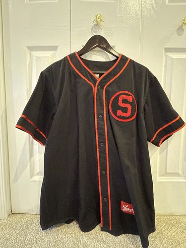 Fw13 Supreme Chenille S Logo Baseball Jersey size Large
