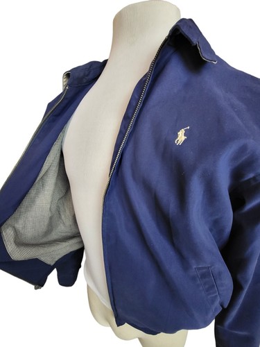 Polo Golf Blue Men's Check Lined Full Zip Jacket Size - MEDIUM