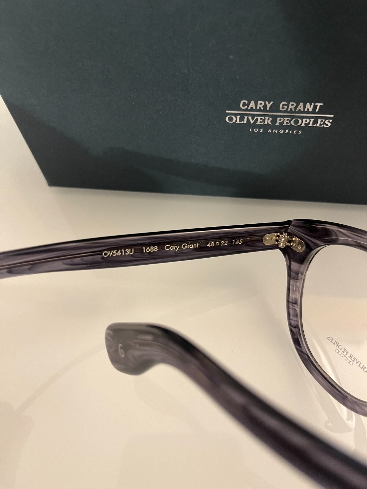 Pre-owned Oliver Peoples Cary Grant Optical Ov5413u In Navy Smoke Msrp$468 Dicaprio's Fav In Clear
