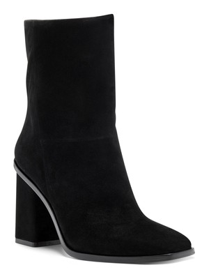 

VINCE CAMUTO Женские черные кожаные ботильоны Dantania с квадратным носком на блочном каблуке, Черный, VC-DANTANIA