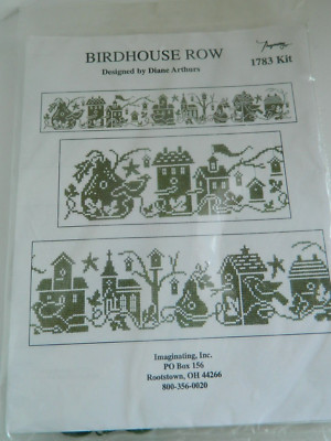New Sealed Imaginating Inc. Birdhouse Row Counted Cross-Stitch Kit #1783