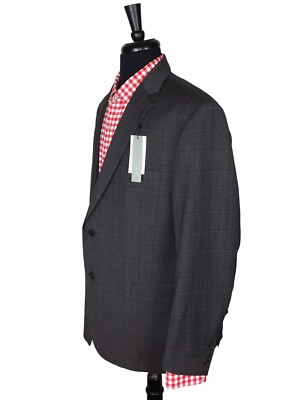 NWT Perry Ellis Premium Slim Fit Wool Blend Stretch Suit Jacket Mens 46R