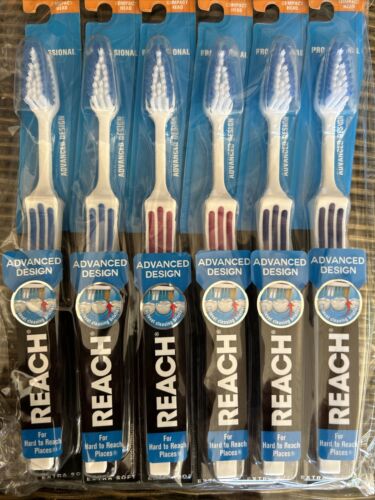 REACH Advanced Design Toothbrush Extra Soft Compact 7213 ToothBrush Bulk Lot 6