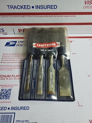 VINTAGE CRAFTSMAN PROFESSIONAL 9-3683 4 PIECE CHISEL SET FREE SHIPPING