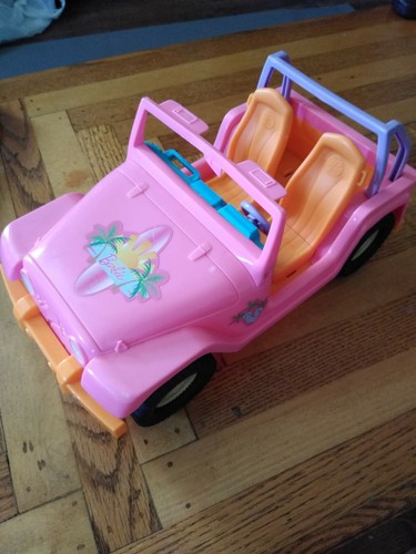 Barbie Beach Party Cruiser Doll 2008 Mattel Pink Neon Jeep